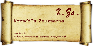 Korsós Zsuzsanna névjegykártya